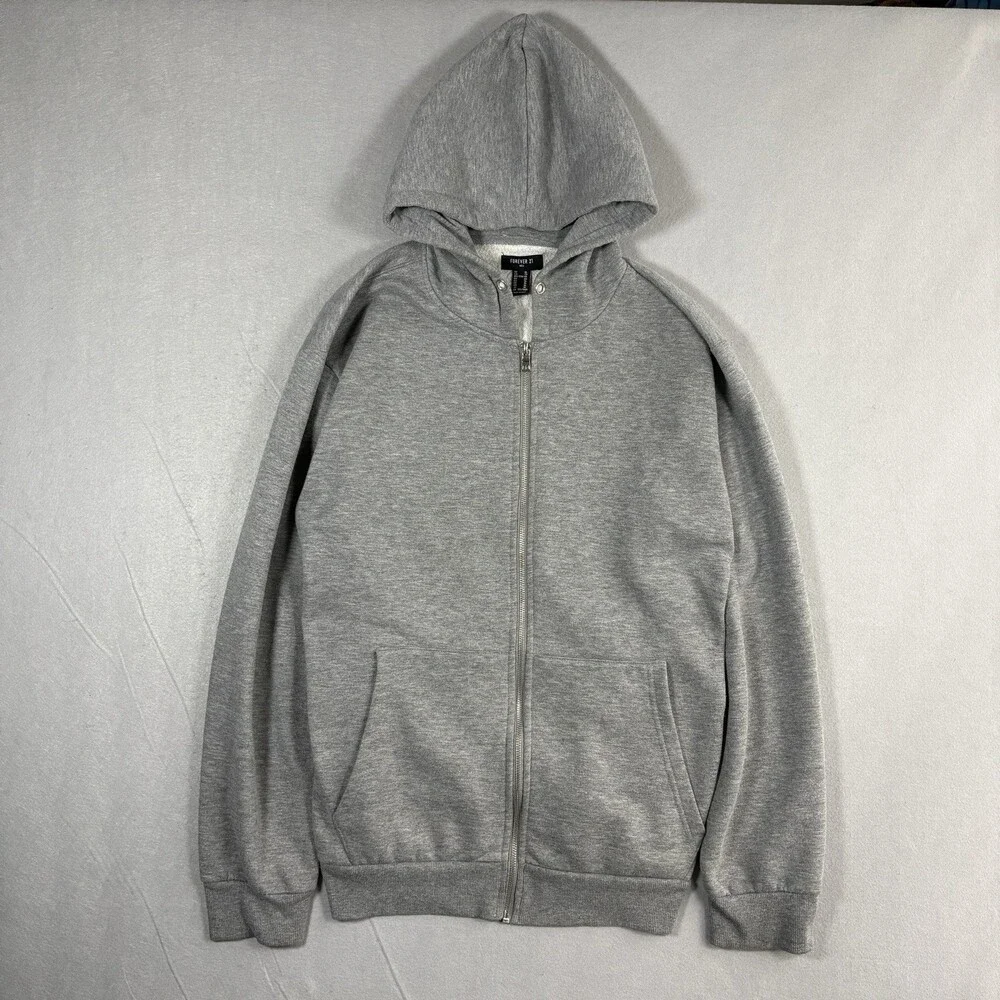Forever 21 Gray Zip Up Hoodie Men’s Size XL